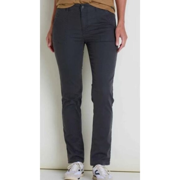Toad & Co Earthworks Straight Leg Pant Women Size 6 NWT High Waisted Soot - Picture 1 of 16